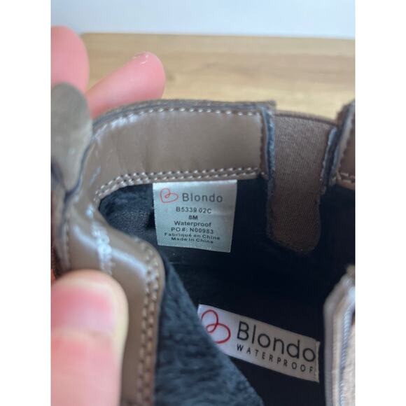 Blondo Waterproof Suede Ankle Boots Size 8M Dark Taupe Insulated Winter Booties - Picture 6 of 11